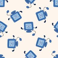 computer cartoon seamless pattern background N12