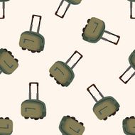 travel bag cartoon seamless pattern background N4