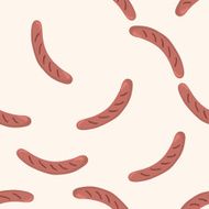 barbecue sausage cartoon seamless pattern background