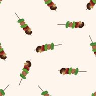 barbecue meat cartoon seamless pattern background