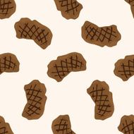 barbecue steak cartoon seamless pattern background