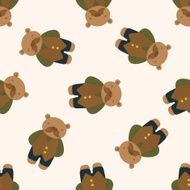bear cartoon seamless pattern background N6