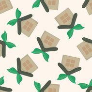 Environmental protection concept greenhouses gr cartoon seamless pattern background