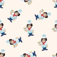 chef cartoon seamless pattern background N36
