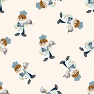 chef cartoon seamless pattern background N38
