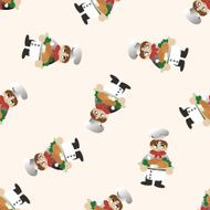 chef cartoon seamless pattern background N41