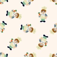 chef cartoon seamless pattern background N42