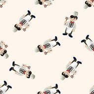 chef cartoon seamless pattern background N43