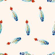 spaceship cartoon seamless pattern background N54