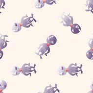 Space alien cartoon seamless pattern background N6
