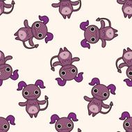 monster cartoon seamless pattern background N27