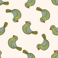 animal bird cartoon seamless pattern background