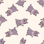 animal cat cartoon seamless pattern background N3