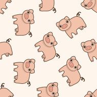 animal pig cartoon seamless pattern background N2