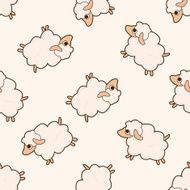 animal sheep cartoon seamless pattern background