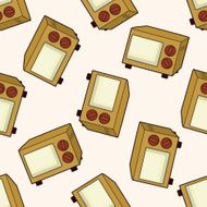 Home appliances theme microwave cartoon seamless pattern background N3