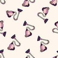 Home appliances theme vacuum cleaner cartoon seamless pattern background N3