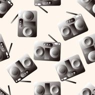 radio cartoon seamless pattern background N21