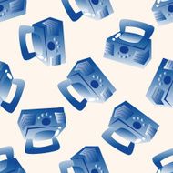 radio cartoon seamless pattern background N23