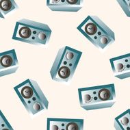 radio cartoon seamless pattern background N27