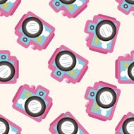 camera cartoon seamless pattern background N24