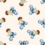 fitness trainer cartoon seamless pattern background N9