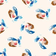 Water Sports cartoon seamless pattern background N12