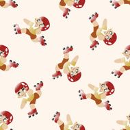 fitness trainer cartoon seamless pattern background N10