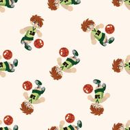 Ball sports cartoon seamless pattern background N9