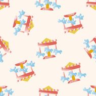Amusement park facilities cartoon seamless pattern background N72