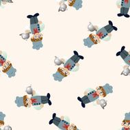 chef cartoon seamless pattern background N45