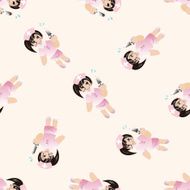 nurse cartoon seamless pattern background N10