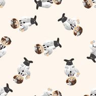 people theme doctor cartoon seamless pattern background N15