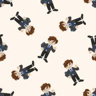 Office workers cartoon seamless pattern background N47