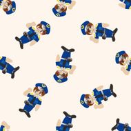 policeman cartoon seamless pattern background N9