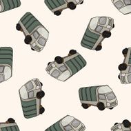 truck cartoon seamless pattern background N28