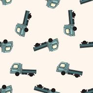 truck cartoon seamless pattern background N31
