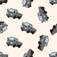 truck cartoon seamless pattern background N33