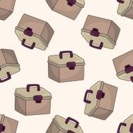 fishing box cartoon seamless pattern background