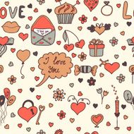 Romantic seamless pattern Lovely background in cartoon style
