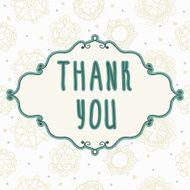 Thank You card with floral elements Vintage background