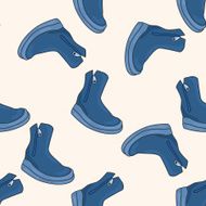 Fishing boot cartoon seamless pattern background