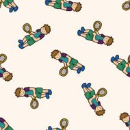 tennis player cartoon seamless pattern background N3