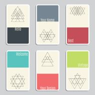 Set of visit cards with geometric figures