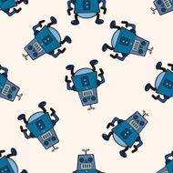 robot cartoon seamless pattern background N39