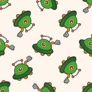 robot cartoon seamless pattern background N43