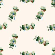 Medieval character cartoon seamless pattern background N9