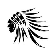 Head of indian chief black silhouette for your design