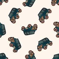 transportation car cartoon seamless pattern background N22