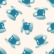 kitchenware cup cartoon seamless pattern background